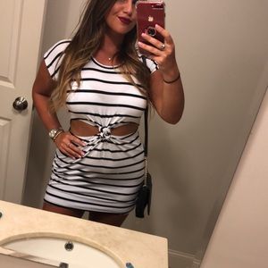 Mini striped tshirt dress
